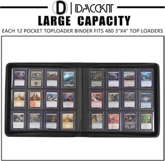 Top Loader Binder 12 Pocket – Fits 480 Cards，12 Pocket Top Loader Binders for Ca