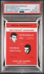 1993 Sporting Profiles The Greatest – #11 Muhammad Ali, Chuvalo PSA VG 3/8 AUTO