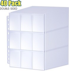 540 Pockets Card Sleeves Binder Sheets Baseball Card Sleeves Pages for 3 Ring…