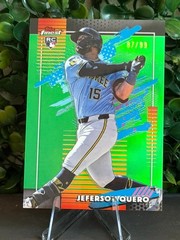 2026 Topps Finest Jeferson Quero RC RC #103 Green Refractor /99 – Brewers