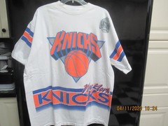 vintage new york knicks salem double sided white xl tee shirt super rare new