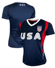 New Icon Sports USWNT Soccer Jersey Womens Youth Navy 4 Star Crest YXS to AXL