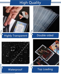 900 Pockets Binder Sheets, Top Loading Trading Card Pages for 3 Ring Binder, Dou