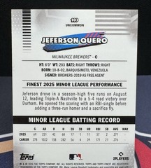 2026 Topps Finest – #103 Jeferson Quero (RC) Uncommon Aqua Mini-Diamond 112/199