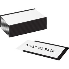 Magnetic Label Holders W/ Replacement Paper Easy Use Office School Warehouse