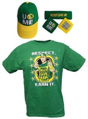 John Cena Earn The Day Boys Costume T-shirt Baseball Hat Headband Wristbands