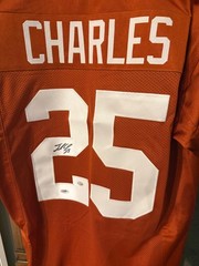 Autographed/Signed JAMAAL CHARLES Texas Orange College Football Jersey PSA/DNA