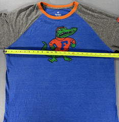 Fanatics Light Weight Long Sleeve Shirt Florida Gators Blue and Gray With Gator.
