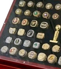 56 BASKETBALL RING CHAMPIONSHIP SIZE 11 HANDMADE MENS RINGS SET+TROPHY&WOOD BOX