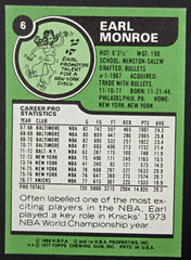 1977-78 Topps Earl Monroe #6 Green Back New York Knicks EX-EX+