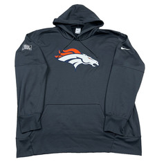Denver Broncos Hoodie Mens XXL 2XL Gray Nike Dri Fit Performance NFL Football