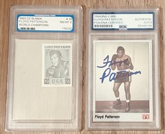 Floyd Patterson Authentic Autographed & Older Graded Slania Stamp