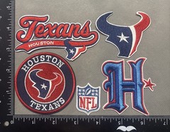 LOT OF 5 HOUSTON TEXANS IRON ON EMBROIDERED PATCH