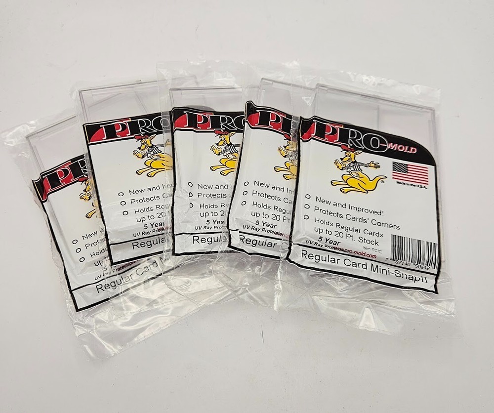 (5-Pack) Pro-Mold Mini Snap Tite Card Holders 20pt Size Improved Arrow Corners