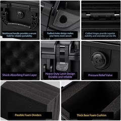 QINGUANG Graded Card Storage Box,Trading Card Case with 4 Foam Dividers,IP67 Wat