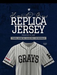 2026 Washington Nationals Homestead Grays Jersey 6/16/26 SGA Size XL