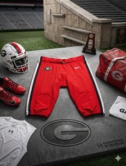 Georgia Bulldogs Team Issued Red Pants 2020 Arkansas 40th Anniversary 1980 Natty