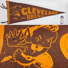 1950’s Cleveland Browns Ohio Nfl Football 10.5×26 Inch Pennant Elf