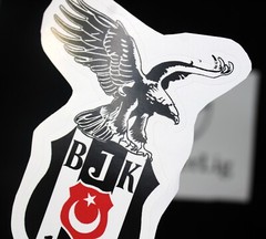 Turkish Super Lig & Football Club Besiktas JK Logo w Black Eagle Mascot Stickers