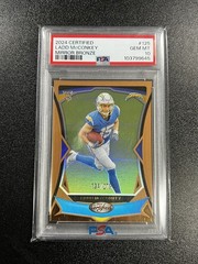 Ladd McConkey 2024 Certified Rookie Mirror Bronze /275 PSA 10 RC #125 Gem MT SP