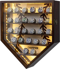 Championship Ring Display Case Display 25Pcs Rings,Baseball Ring Display Case