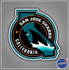 San Jose Sharks NHL Ice Hockey Logo Sticker Decal *Size: 3″-12″*