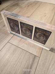 Magnetic Pokemon Card Display Case 3 Card Acrylic Holder Frame Protective