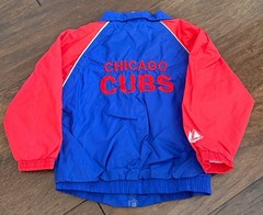 VTG Majestic Chicago Cubs Unisex Children 18 MOS Blue Red MLB Baseball Jacket