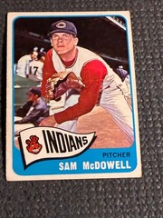 1965 Topps Sam McDowell #76 – No Creases -Bottom Corners Soft – EX