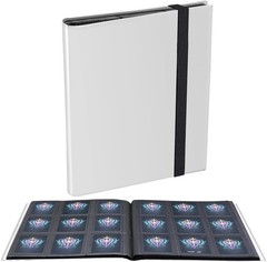 *White 360 Card Pocket Binder with Strap 9 Pocket Trading Cards Album Folder