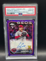 2024 Topps Chrome Update Andrew Abbott Auto Purple Speckle /299 #AC-AA PSA 10 RC