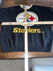 Vintage Pittsburgh Steelers Knit Sweater Barrel ll Pullover Black XL Retro NFL