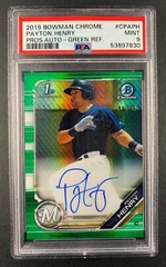 2019 Bowman Chrome – Payton Henry #CPA-PH Green Refractor 1st /99 AUTO PSA 9