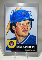 Ryne Sandberg Autographed Signed 4×6 Photo Of Topps Living Set