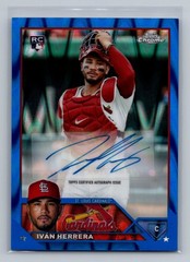 Ivan Herrera 2023 Topps Chrome Update #AC-IH Autographs Blue RayWave #/150 RC