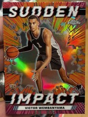💥 Wembanyama 2023-24 Topps Chrome Sudden Impact RC 🚀 Spurs Rookie SI-1