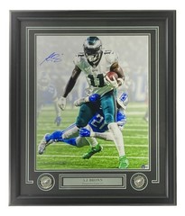 AJ Brown Signed Framed 16×20 Philadelphia Eagles Photo BAS ITP