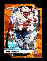 2024 Panini Prizm Earl Campbell Orange Cracked Ice Houston Oilers #297