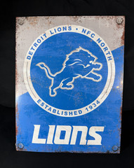 Detroit Lions NFC North Metal Sign (12.5 in x 16 in) NFL Artwork – BRAND NEW