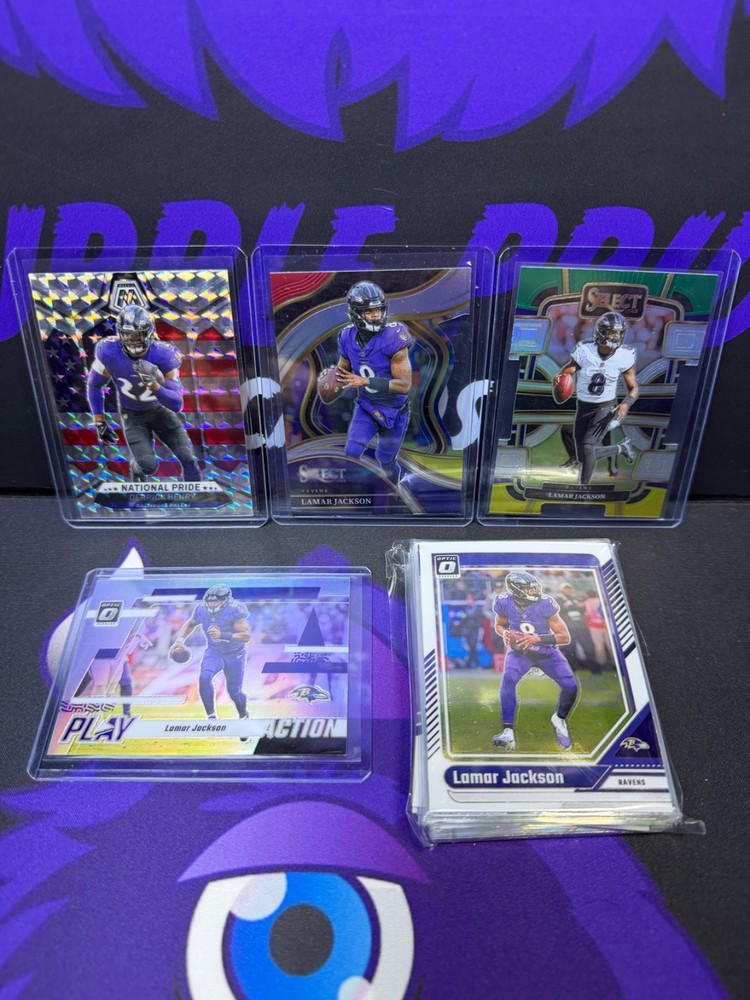 Baltimore Ravens Football Card Team Bag, Lamar Jackson, Rookies, SP, Inserts