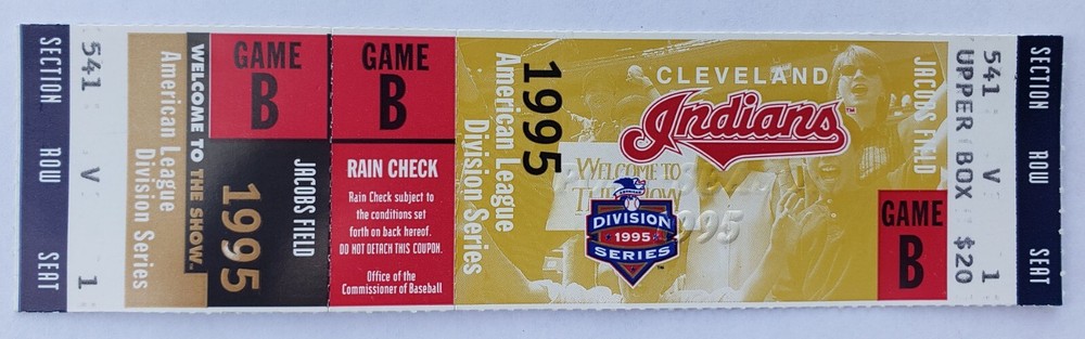 1995 MLB A.L. Division Series GAME 2 TICKET Boston Red Sox Cleveland Indians S1