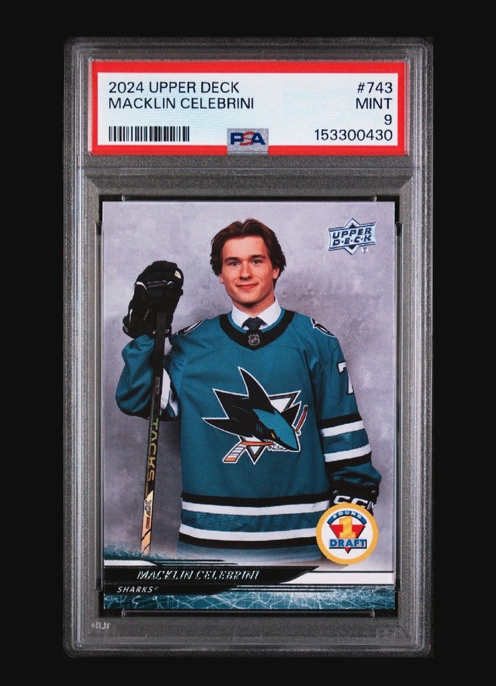 2024-25 Upper Deck Extended Series 1st Round Macklin Celebrini #743 (RC) PSA 9