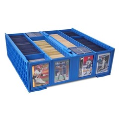 BCW Collectble Card Storage Bin – Holds 3200 Cards – Hinged Closure – BLUE