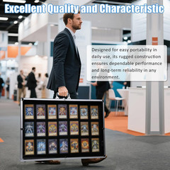 Upgraded 34″ X 22″ Card Display Case, Trading Card Display Case with Aluminum Fr