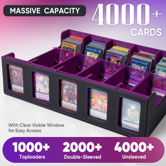 Trading Card Storage Box with Commander Display, 5-Row Deck Case (4000+ Cards),