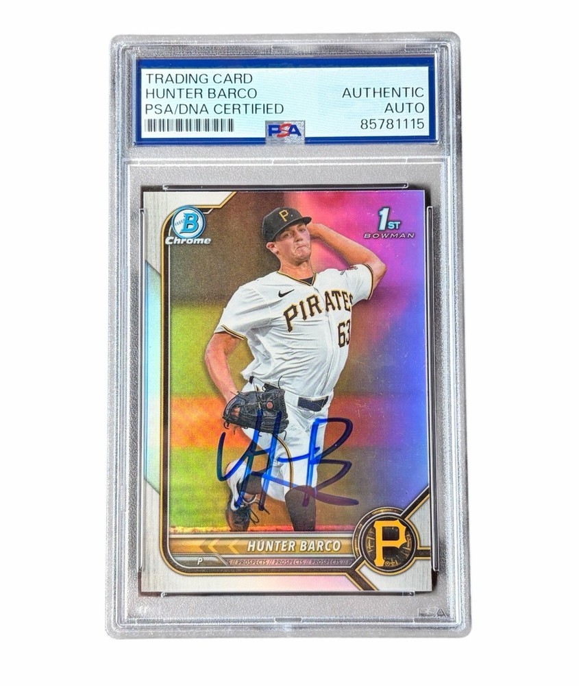 Hunter Barco Signed Card 1st Bowman Refractor Auto Autographed PSA