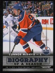2015-16 UPPER DECK BIOGRAPHY OF A SEASON MCDAVID GRETZKY U PICK OILERS SINGLES