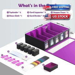 Trading Card Storage Box with Cardboard Toploader Boxes 6 Drawer