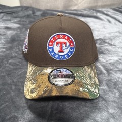 New Era Texas Rangers Exclusive Brown REAL TREE 9FORTY A-Frame Snapback Hat RARE
