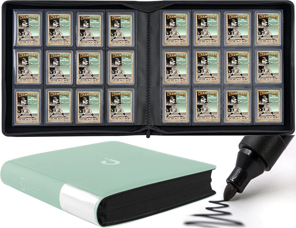 Top Loader Binder 12 Pocket – Fits 480 Cards，12 Pocket Top Loader Binders for Ca